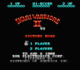 Ikari Warriors II: Victory Road title screenshot